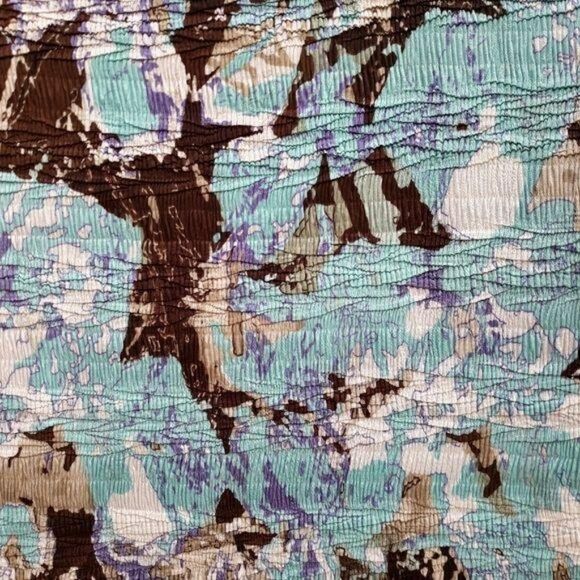 Vtg Alberto Makali Artsy Crinkle Abstract Sleeveless Scoop Neck Shell Top Sz L - Picture 3 of 7